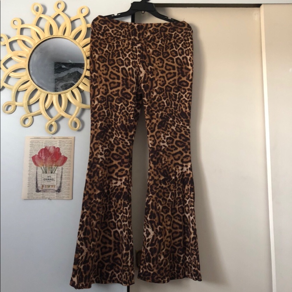 Flare Cheetah Print Legging Material Pants!